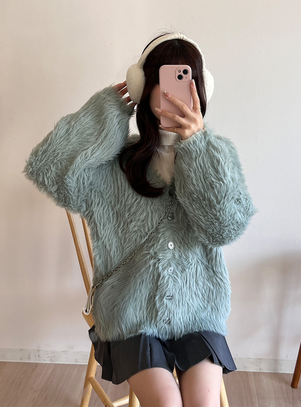 フォクシー ロングカーディガン フーディ ミントグリーンエンジェル