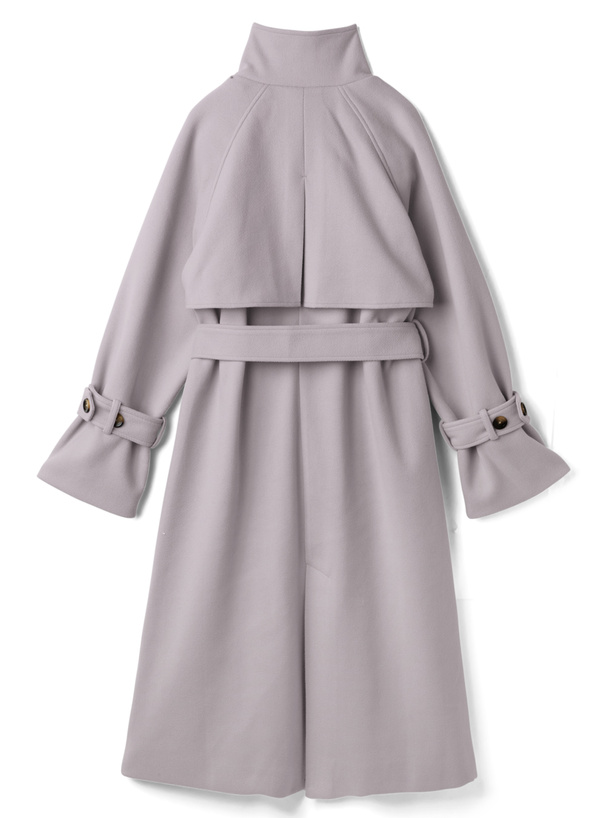 リボンベルト付きフェイクウールトレンチコート[k9049x] | レディース