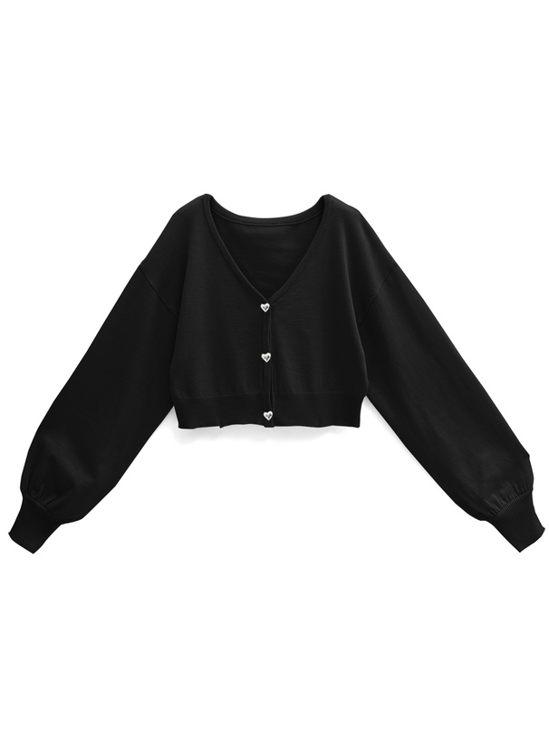 ハートボタンニットカーディガン[k9325f] | レディースファッション