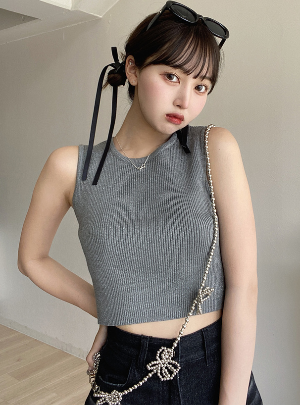 ラメニットショート丈タンクトップ[k9339e] | レディースファッション