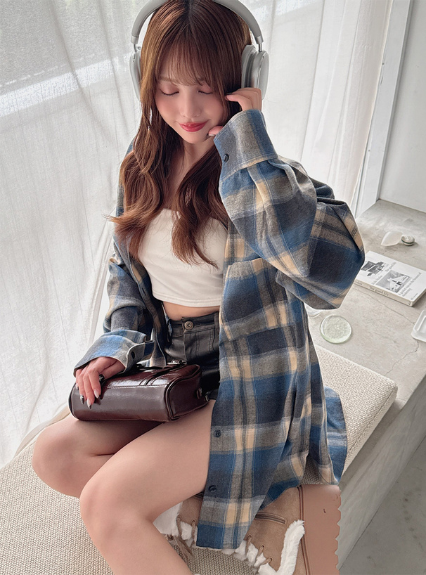 オーバーサイズチェック柄シャツ[on288] | レディースファッション通販