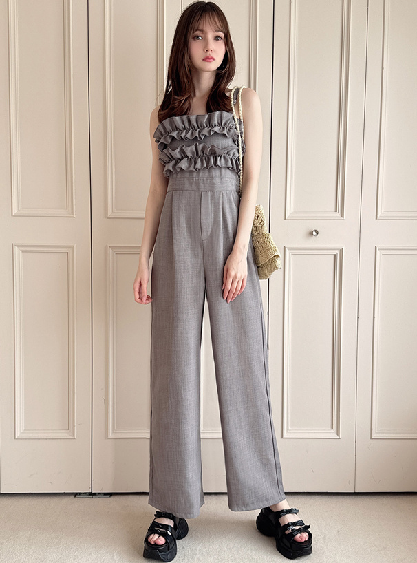 フリルオールインワン[nh154] | レディースファッション通販のグレイル