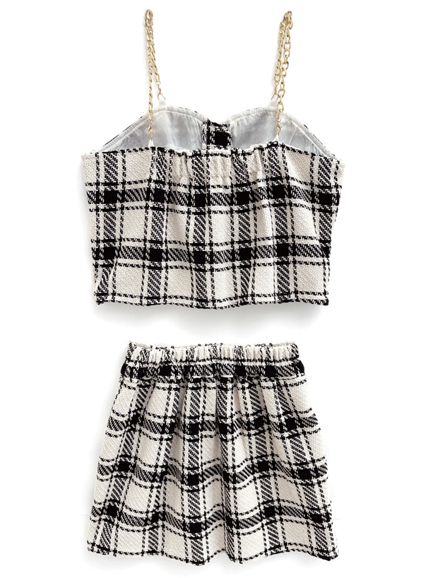 チェーンストラップビスチェ×ミニスカートセットアップ[nh176