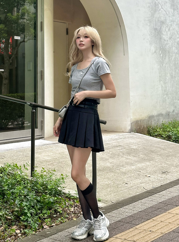 ロゴ刺繍スクエアネックTシャツ[pm467] | レディースファッション通販