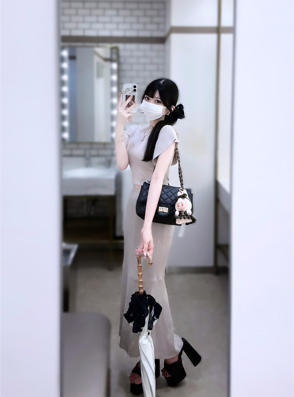 バックリボンニットXマーメイドスカートセットアップ[rut519