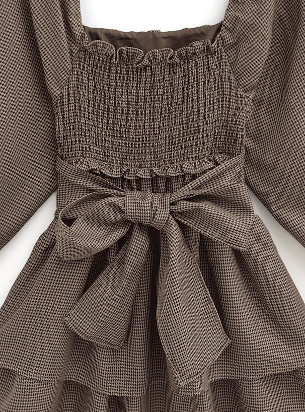 2Wayバックリボン千鳥柄ワンピース[ta188] | レディースファッション