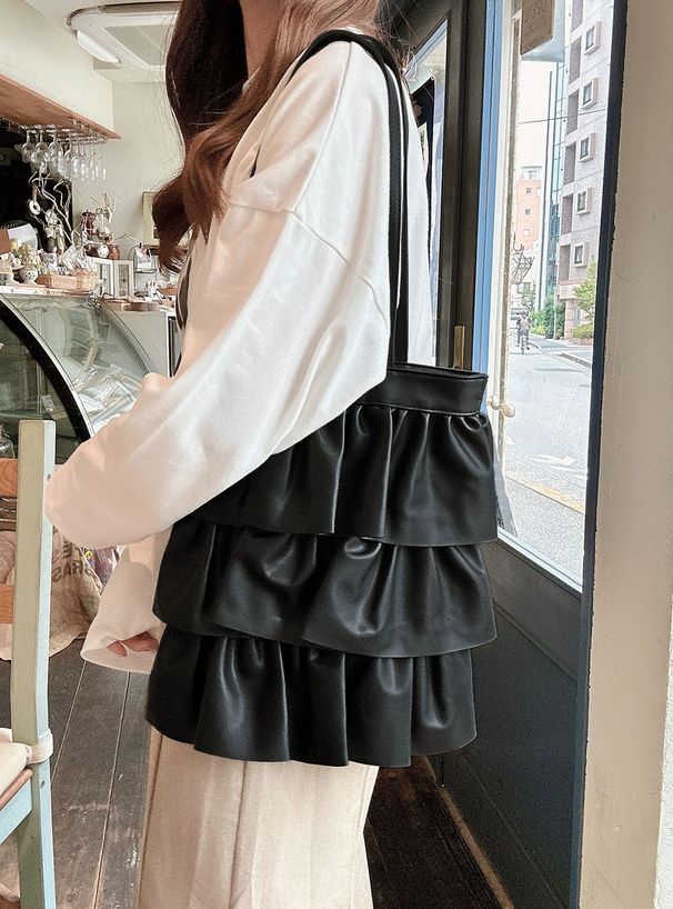 レザーフリルトートバッグ[tr633] | レディースファッション通販の