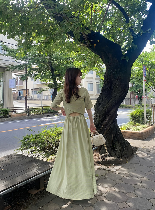 マルチWayトップス×キャミワンピースチェック柄セットアップ[tu712