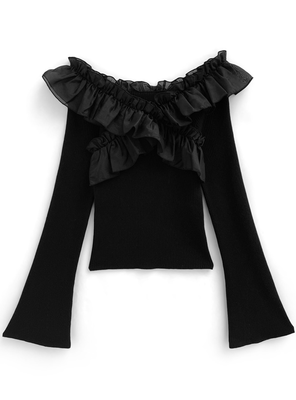 2Wayオーガンジークロスニットトップス[tu1499] | レディース