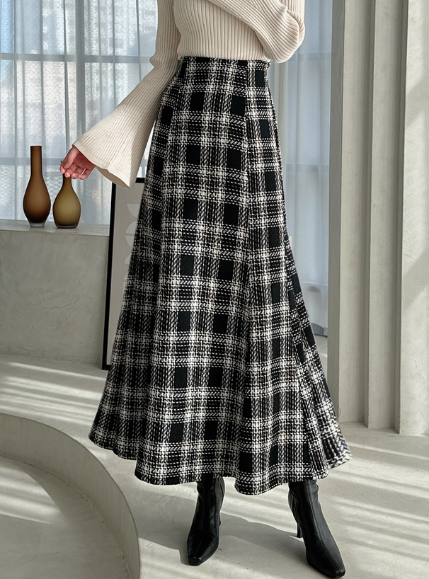 ロービングチェックマーメイドロングスカート[tu1368] | レディース