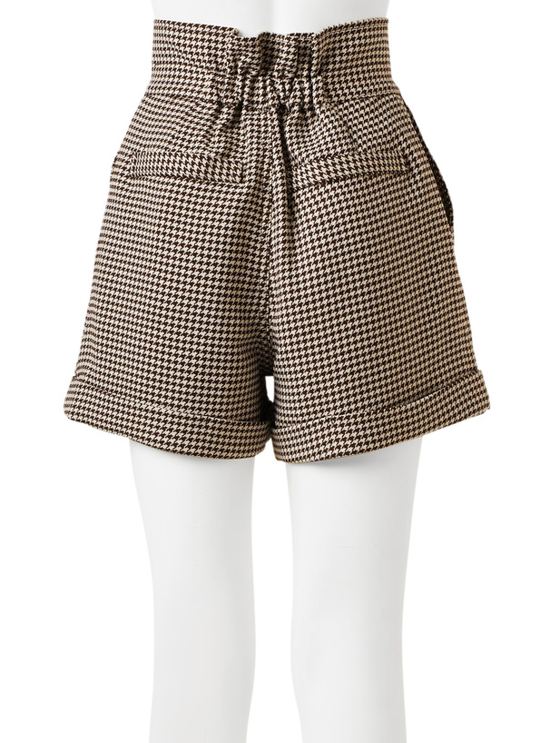 千鳥柄ハイウエストショートパンツ[tu230] | レディースファッション