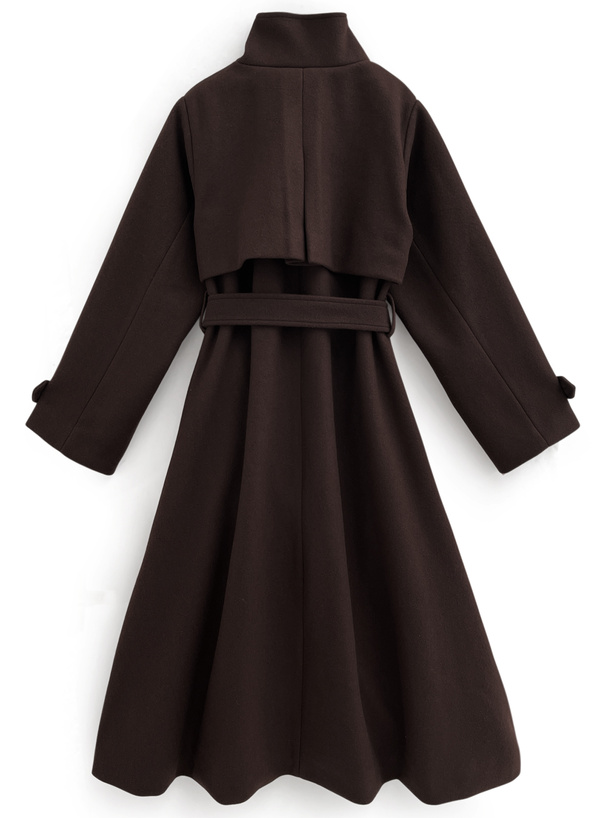 襟2Wayフェイクウールトレンチコート[ze845] | レディースファッション