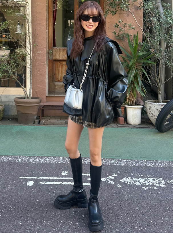 ビッグカラーレザージャケット[ze865] | レディースファッション通販の