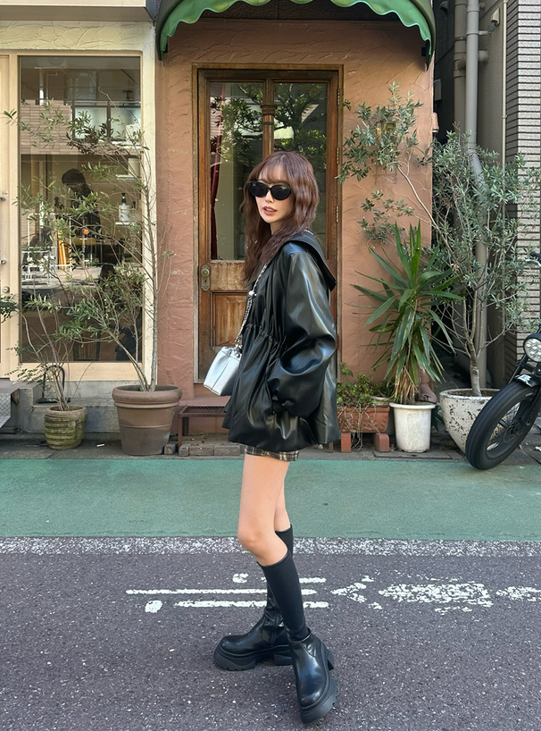 ビッグカラーレザージャケット[ze865] | レディースファッション通販の