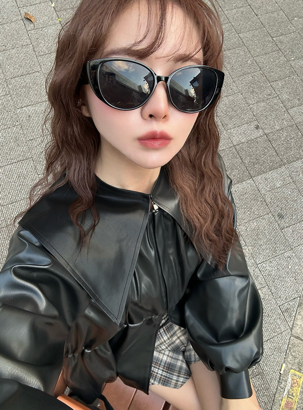 ビッグカラーレザージャケット[ze865] | レディースファッション通販の