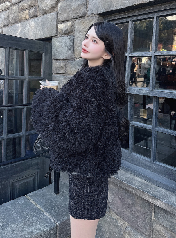 ショート丈ファージャケット[ze817] | レディースファッション通販の