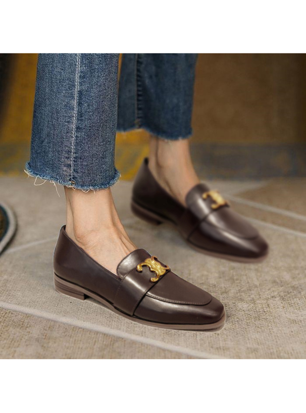 モノグラムプレートレザーローファー[zr1026] | レディース