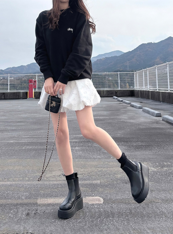 厚底サイドゴアレザーショートブーツ[zr1191] | レディース