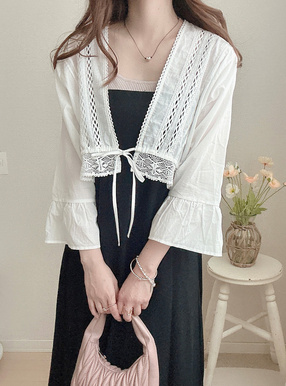 レースショート丈カーディガン[an1348] | レディースファッション通販