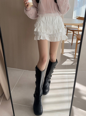 レースフリルティアードショートパンツ[tu1481] | レディース