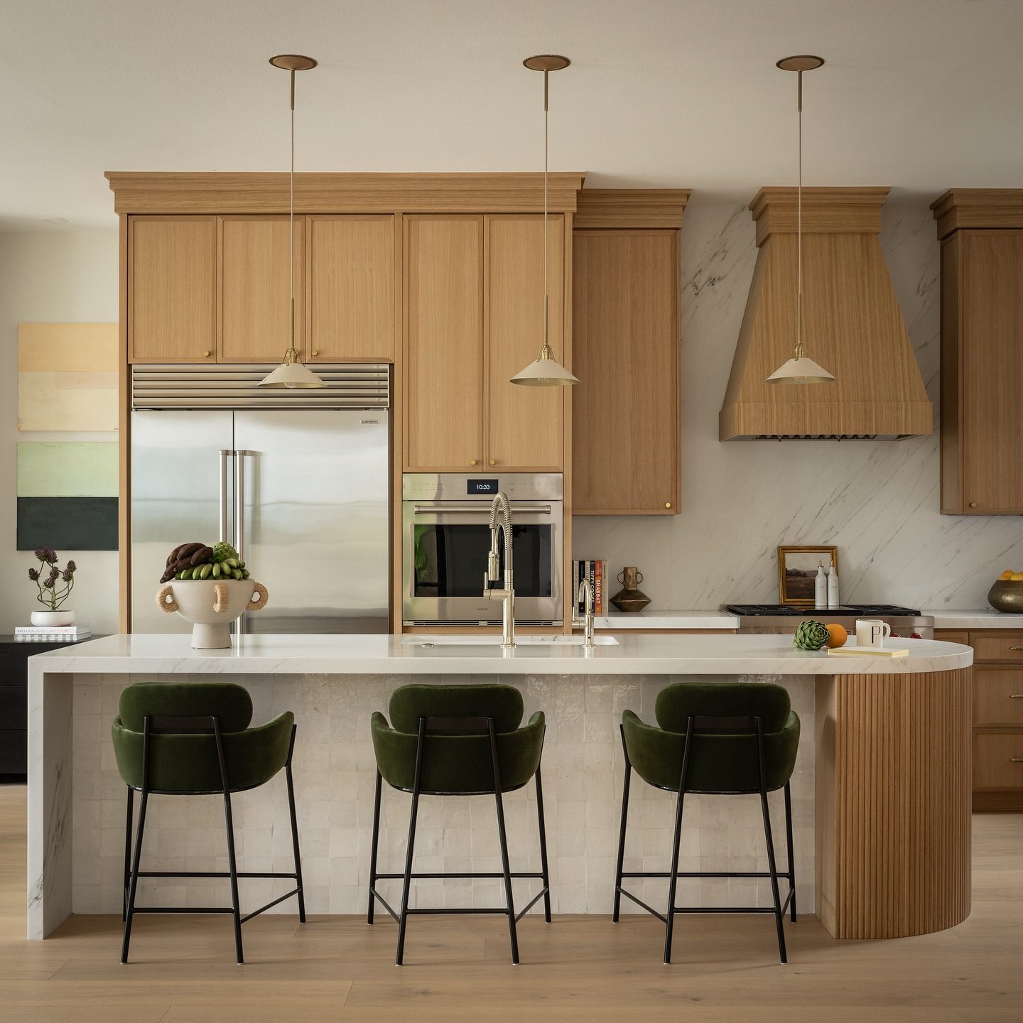 Azalea Green Velvet Counter Stool | CB2 Canada