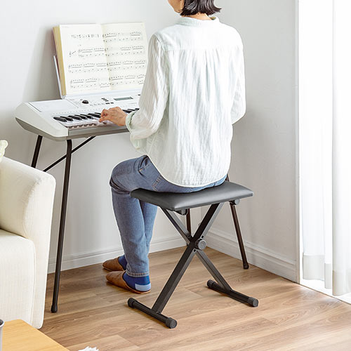 ピアノ椅子（高さ調整・折りたたみ・クッション・スツール・キーボード