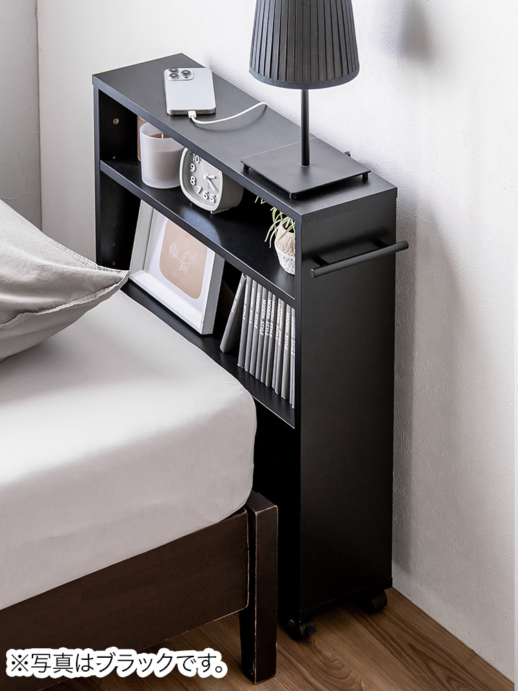 キャスター付き】 すきま収納ラック （3段/スリムワゴン） 本棚