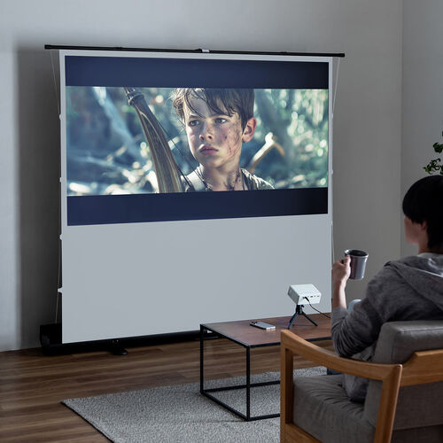 プロジェクタースクリーン／自立式／80インチ／超短焦点対応／防炎