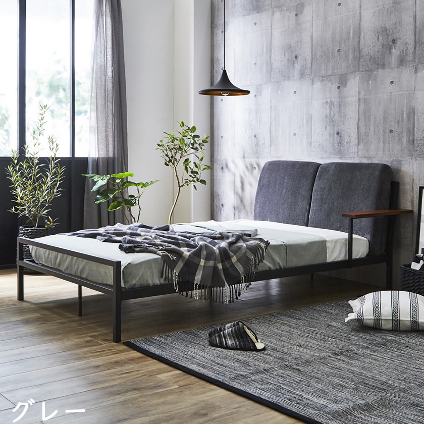 ポイント10倍】Cordy セミダブル ファブリックベッド アイアンベッド