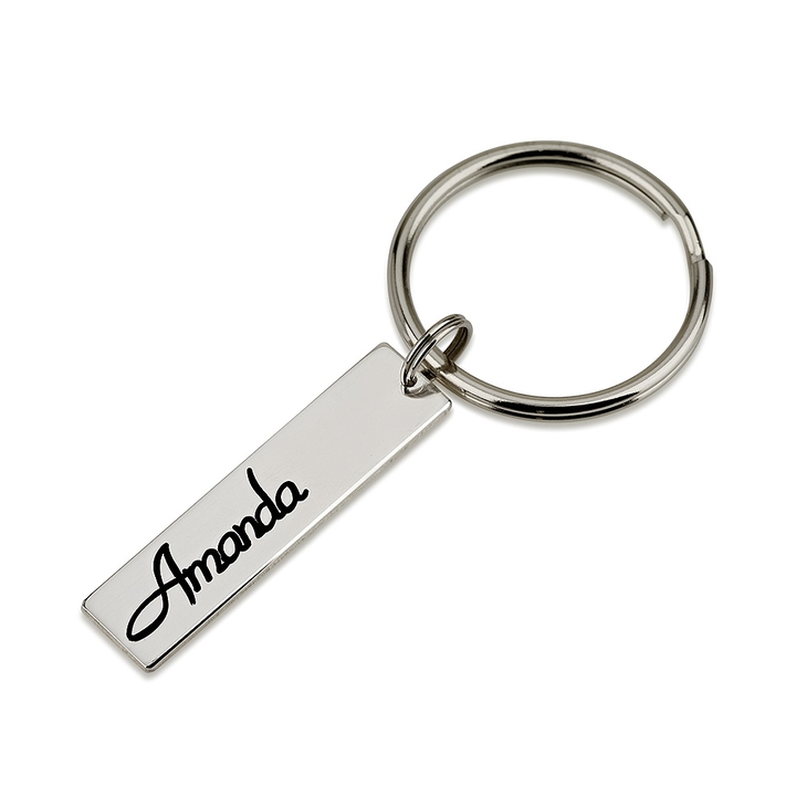 Sterling Silver Engraved Name Keychain - Free Shipping!