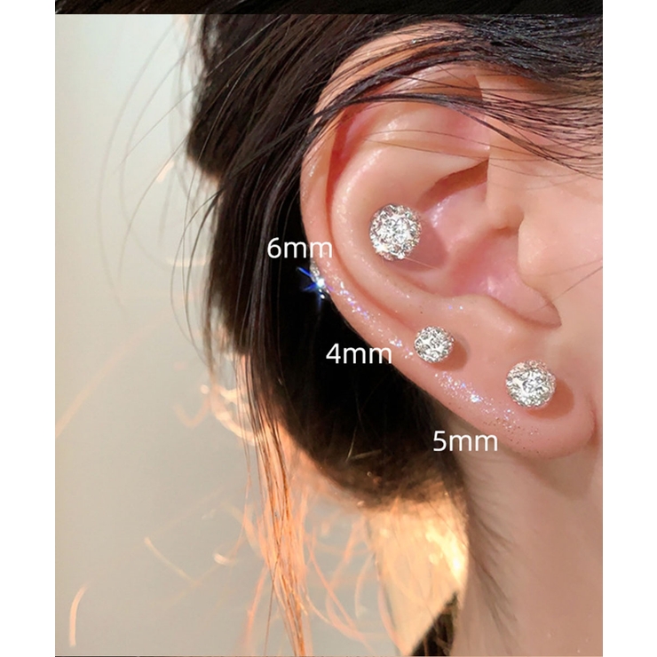 ラインストーン ネジ式ピアス 3点セット[品番：II000011483