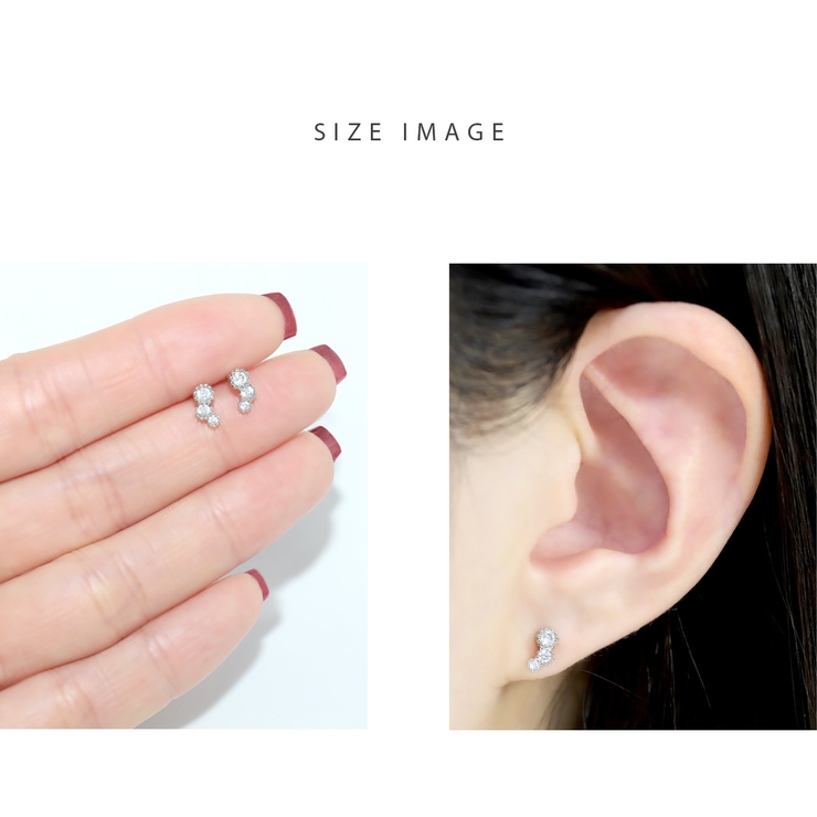 軟骨ピアス 3連ジュエルキュービックジルコニアイヤーフィット ボディ
