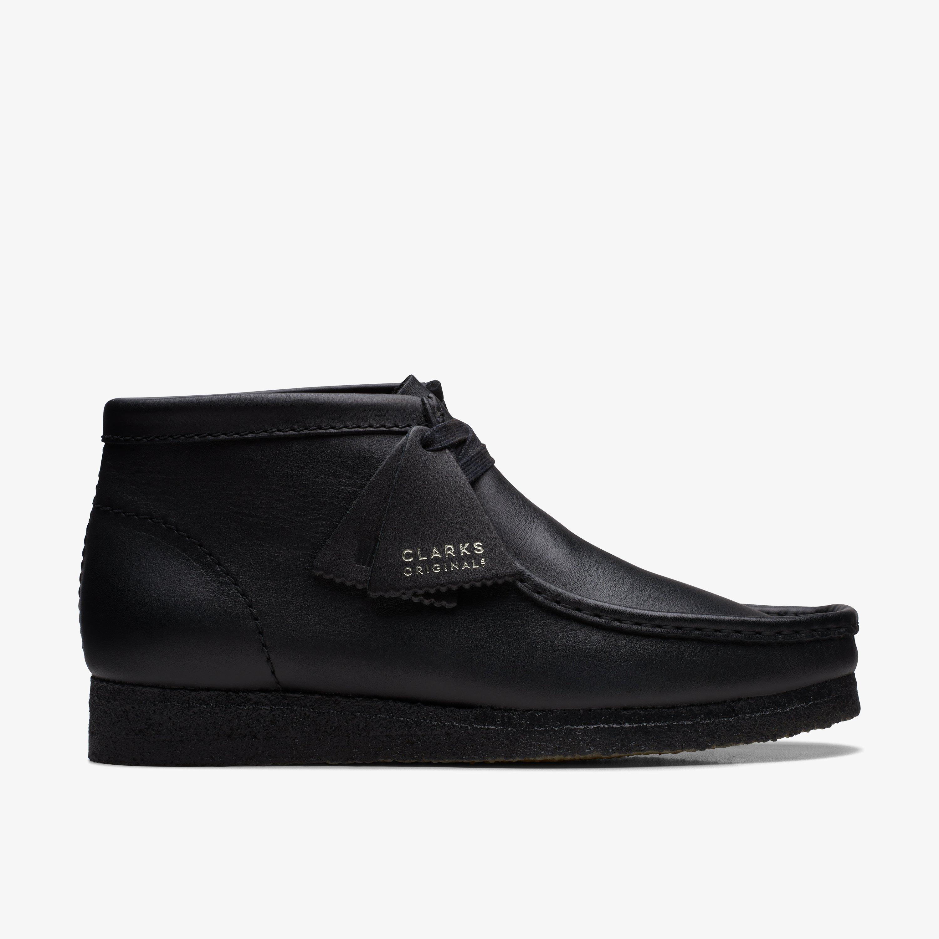 Men's Wallabee™ Boot Black Leather Boots | Clarks