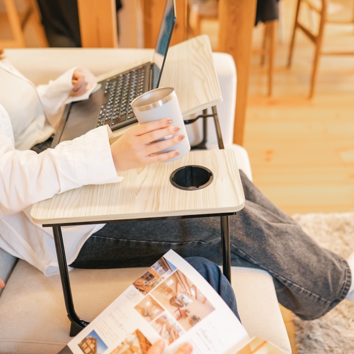 ナフコ 2スペースローデスク ナチュラルウッド調の通販｜机・テーブル