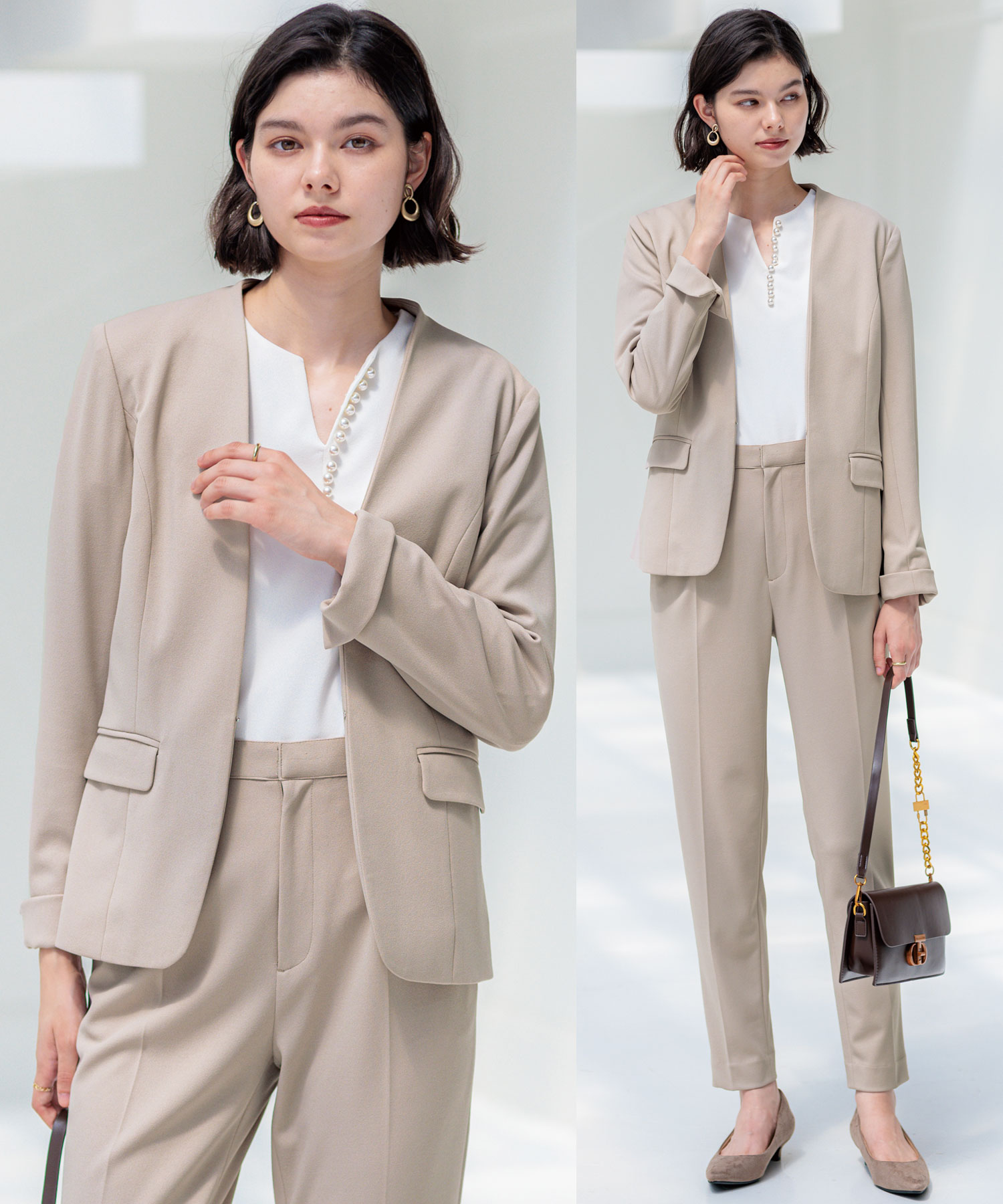 入卒／セレモニー】のびのび！ストレッチノーカラージャケット