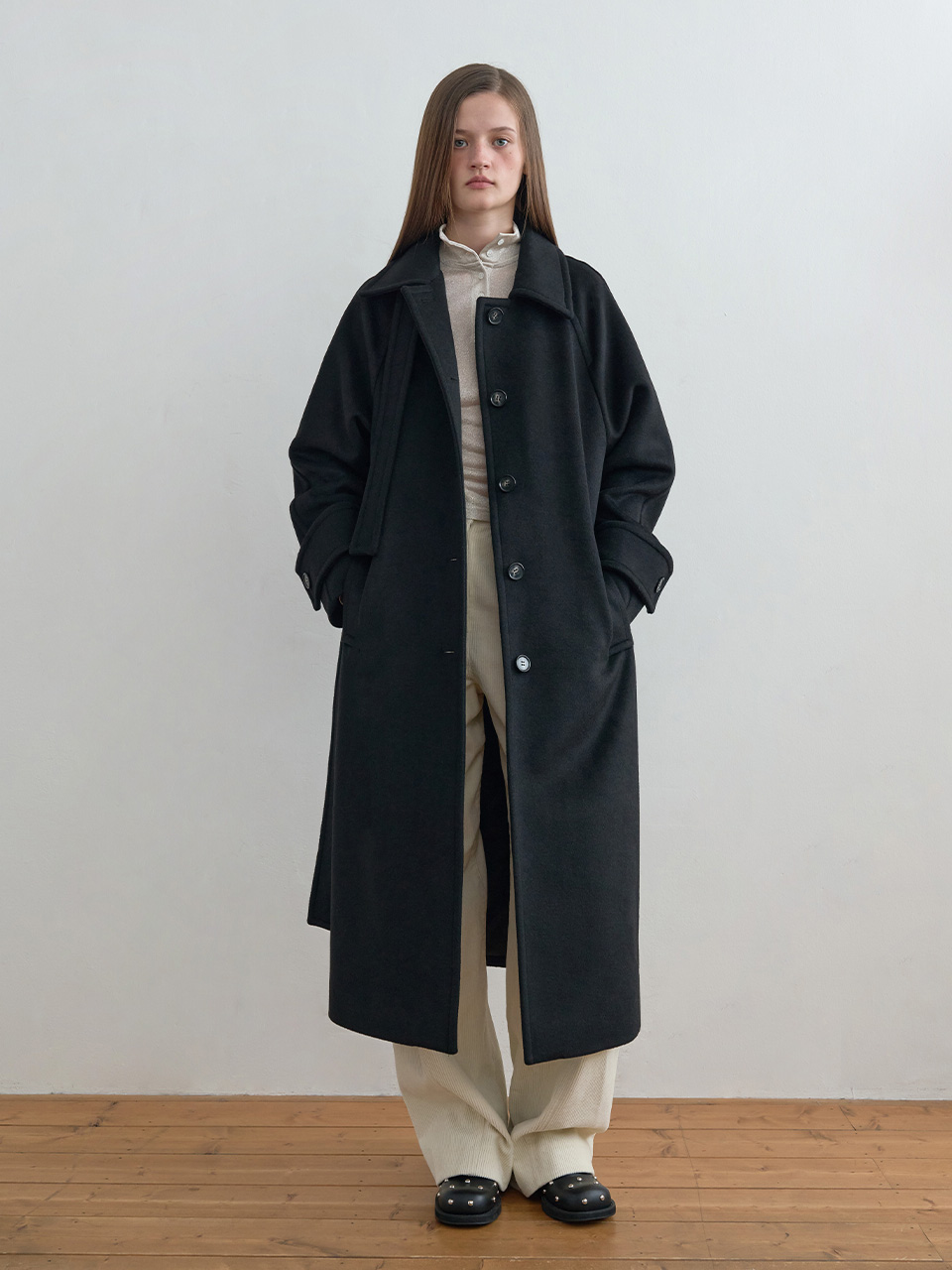 Wool Balmacaan Coat Black | ファッション通販サイト NUGU