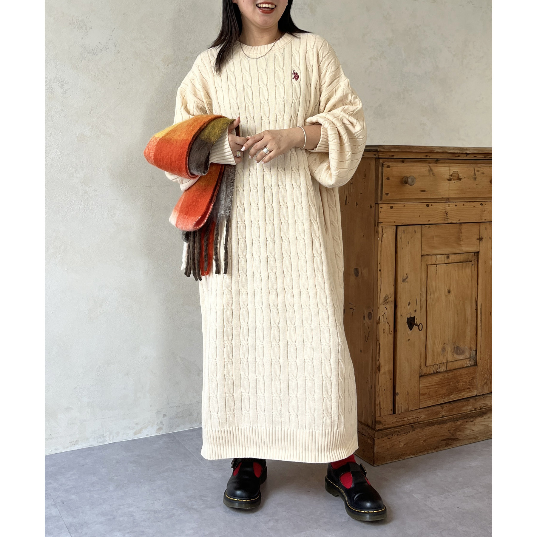 U.S. POLO ASSN.】ケーブルニットワンピース | ファッション通販サイト