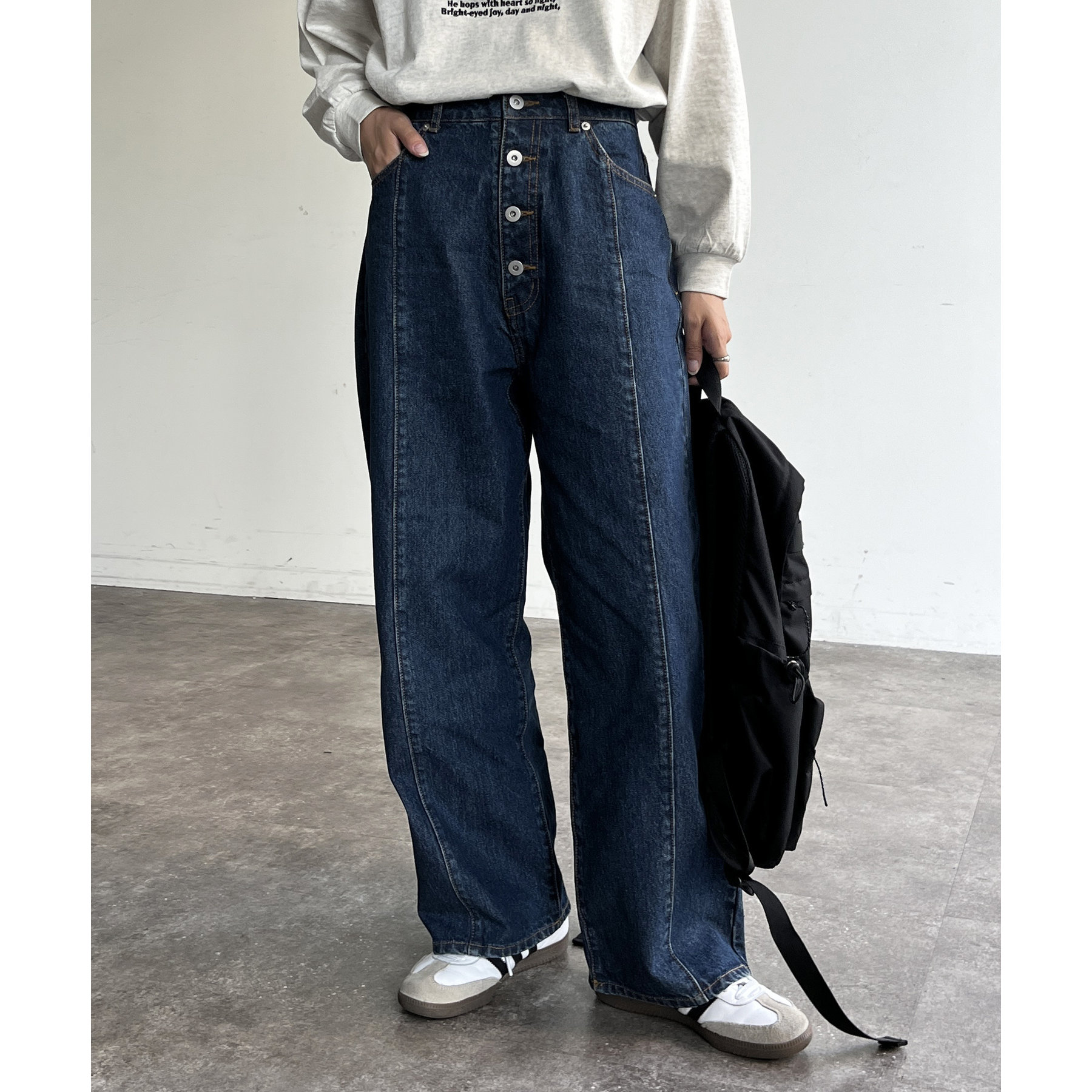 ボタンフライワイドデニム | ファッション通販サイト NUGU