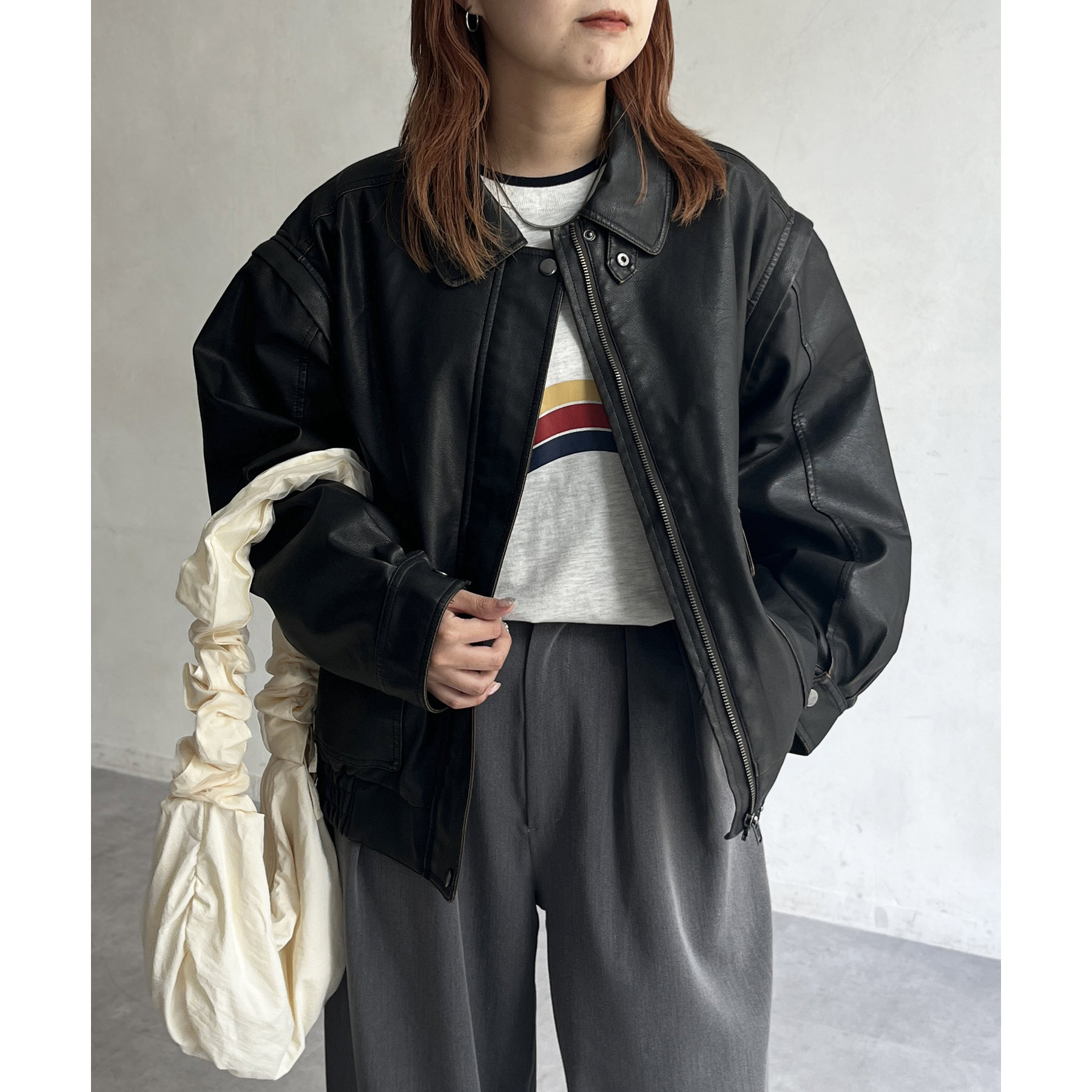2WAYフェイクレザーA2ブルゾン | ファッション通販サイト NUGU