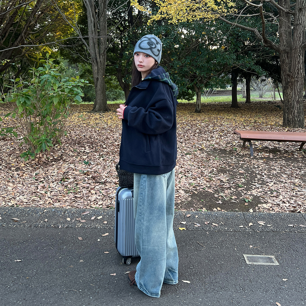 ユニセックス) ヴィンテージウォッシュワイドフィットデニム