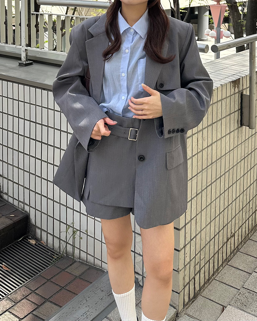 フラップポケットジャケット＆ミニスカートセット | ファッション通販