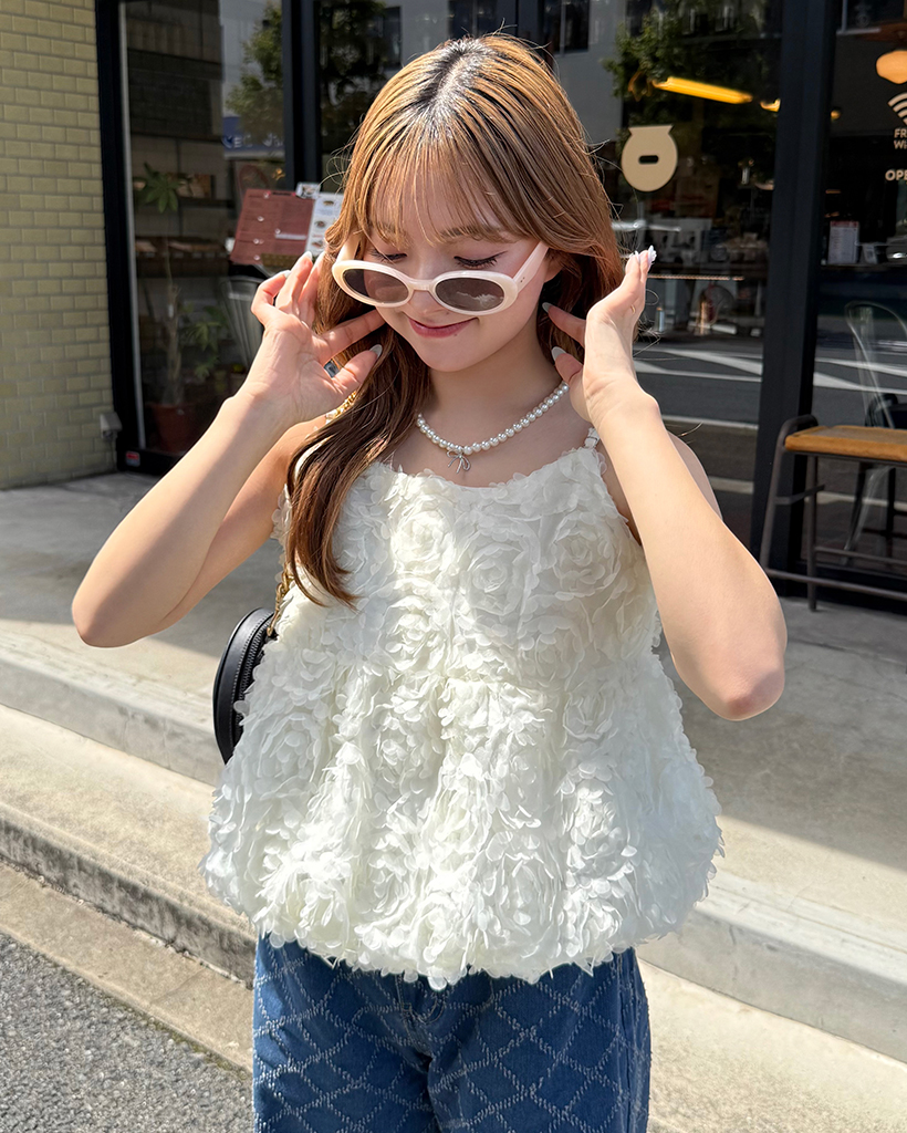 ローズレースバルーンキャミビスチェ | ファッション通販サイト NUGU