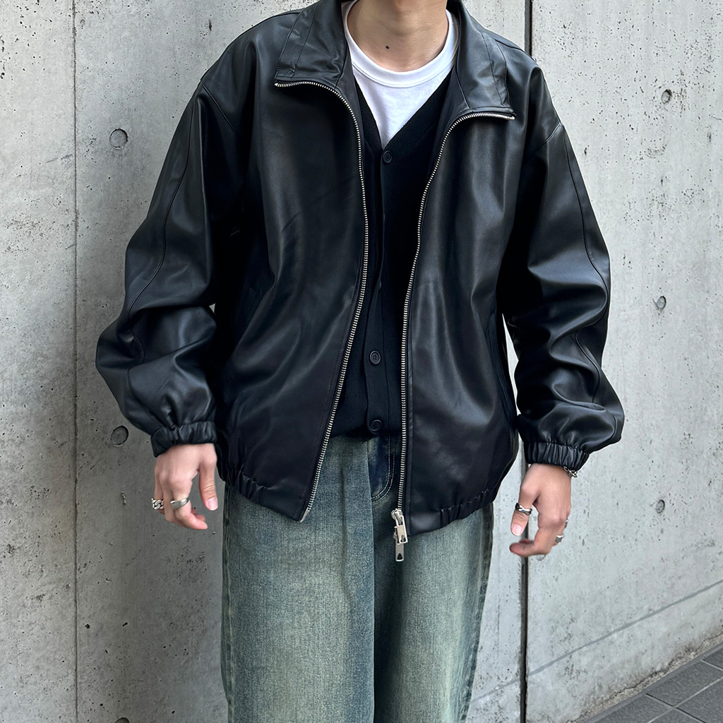 ユニセックスミニマルシングルレザージャケット | ファッション通販