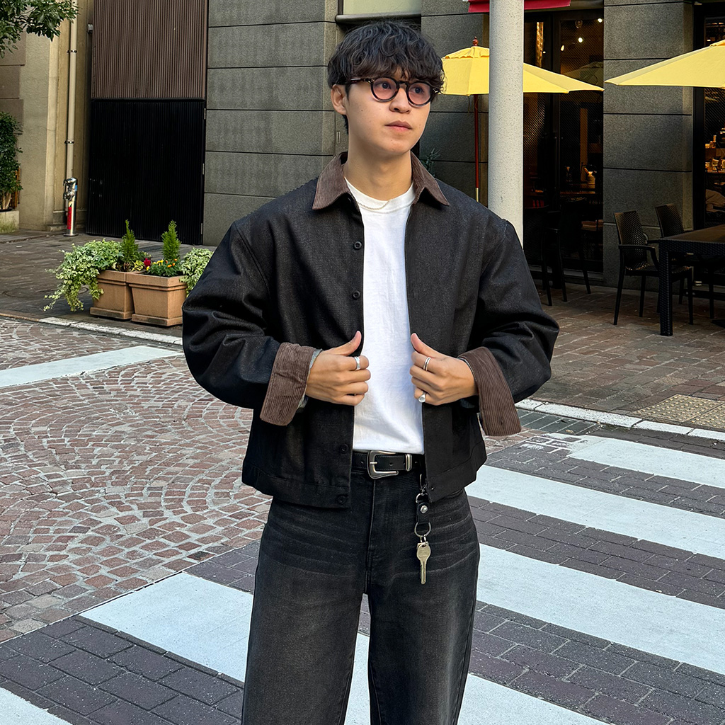 コーデュロイカラークロップドワークジャケット | ファッション通販