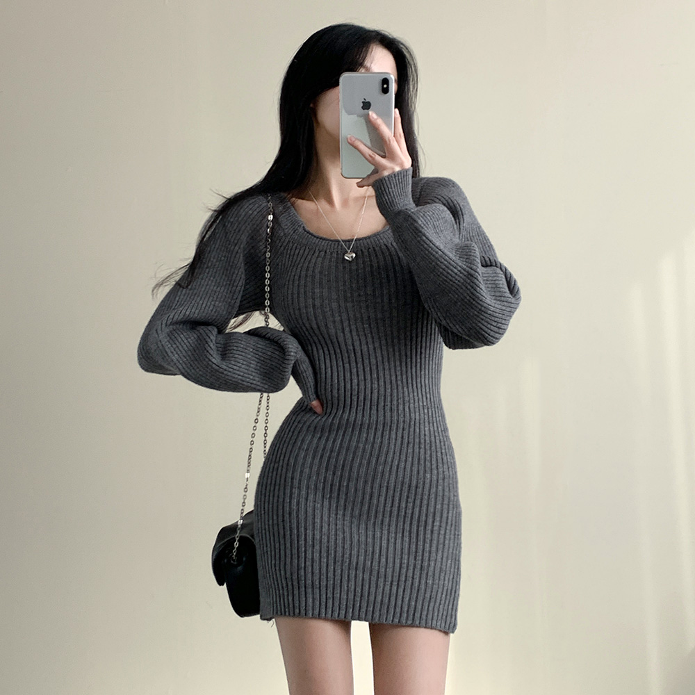 リブニットミニワンピース | ファッション通販サイト NUGU