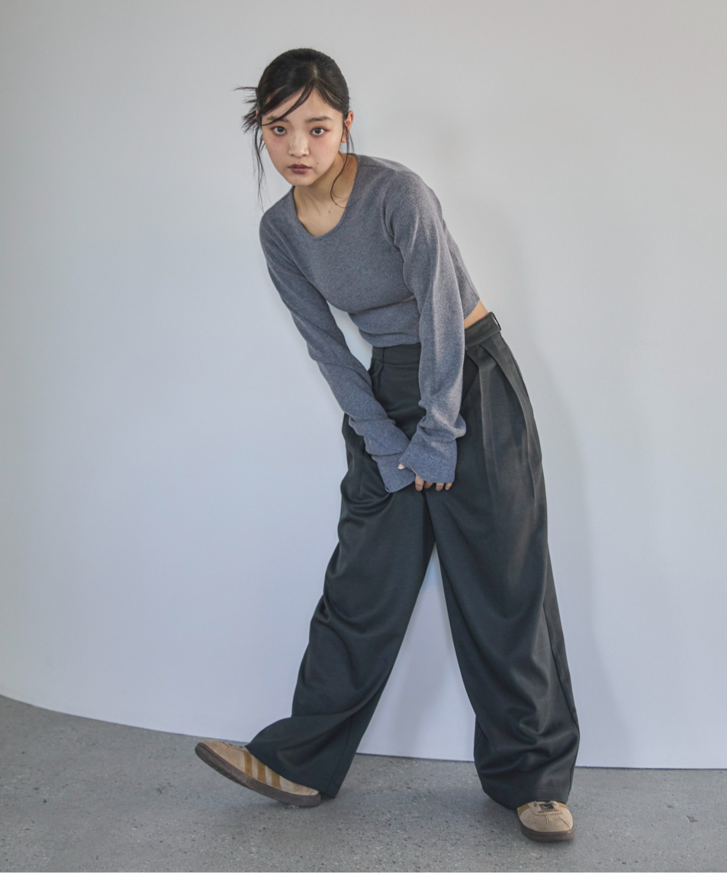 4size展開/セットアップ可】ダブルタックワイドスラックス