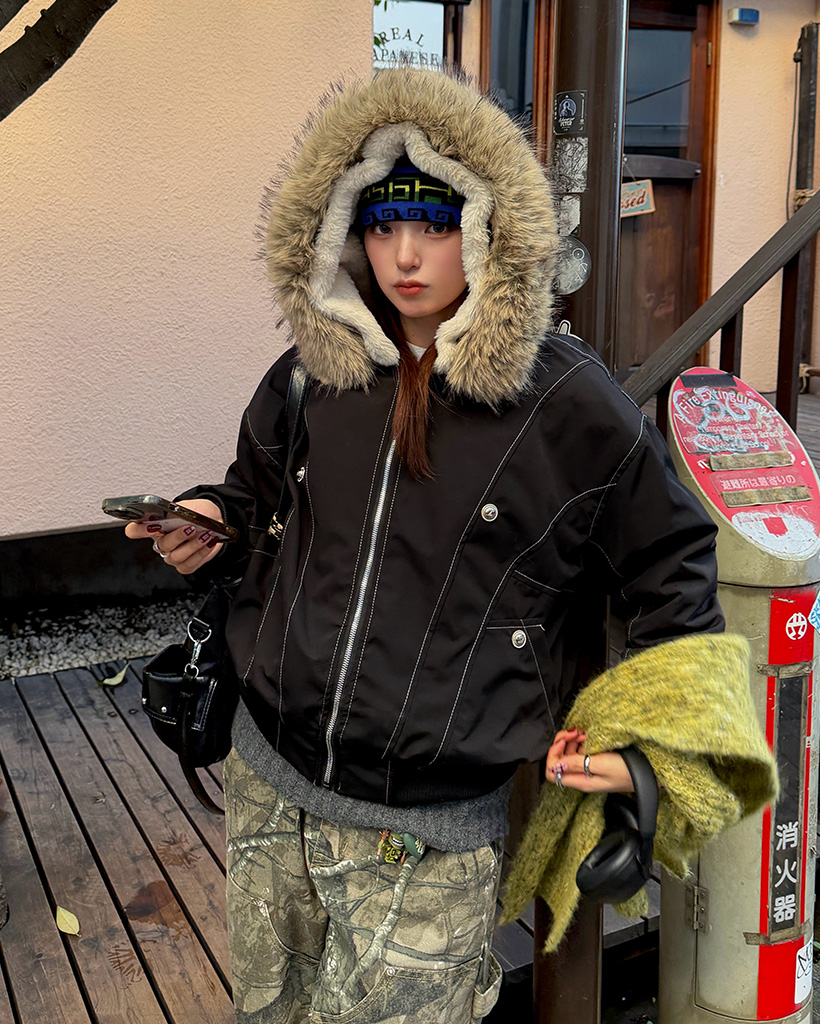 ラクーンファーフードジャケット | ファッション通販サイト NUGU