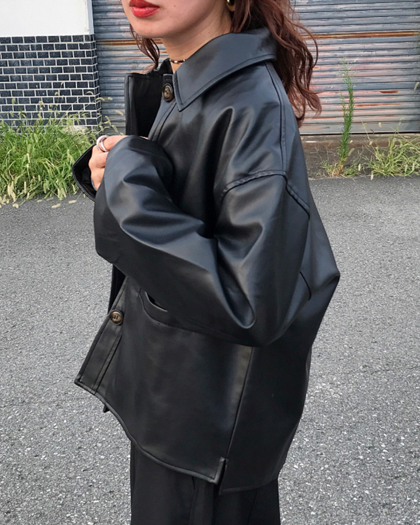 オーバーサイズレザージャケット | ファッション通販サイト NUGU