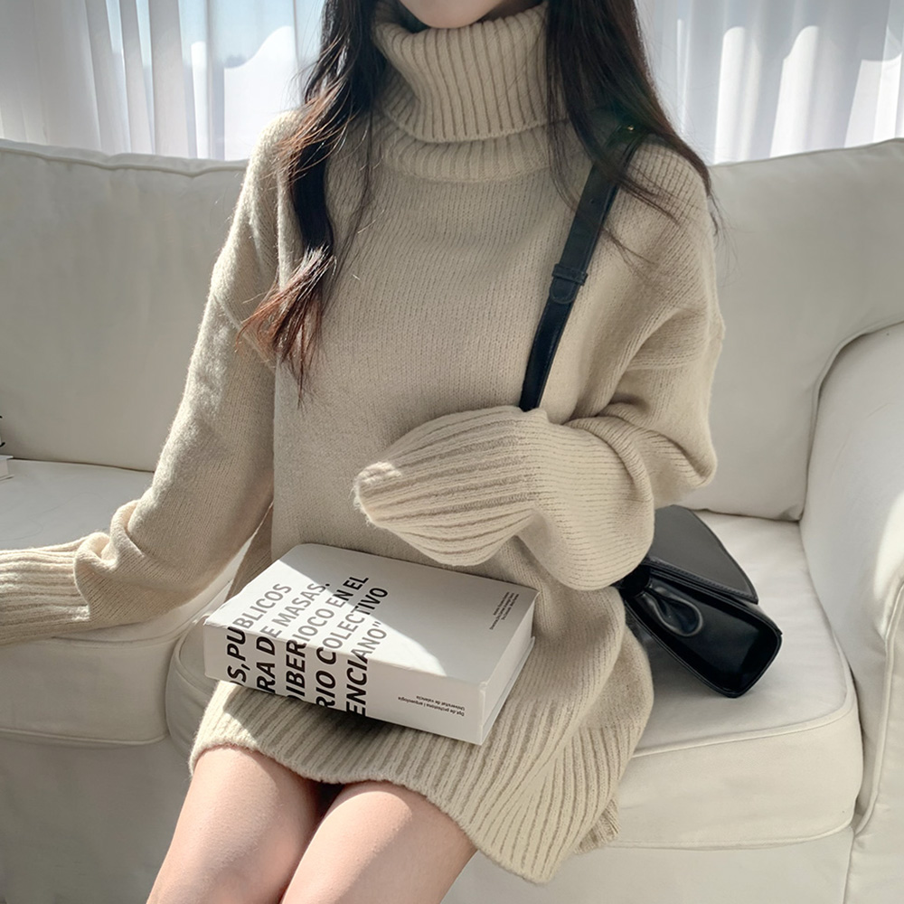 ハイタートルネックオーバーサイズニット (6color) | ファッション通販