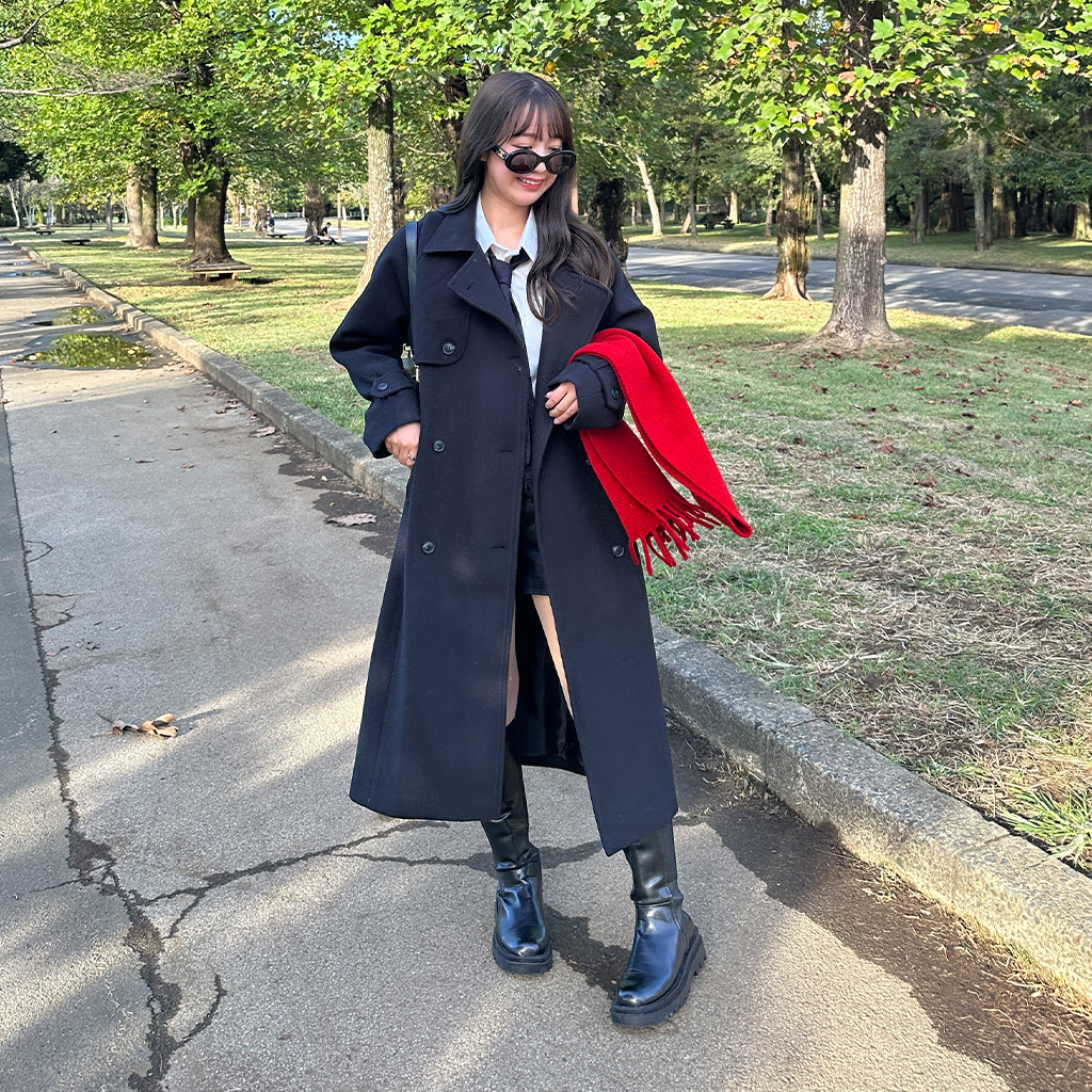 カラーツーボタンロングコート | ファッション通販サイト NUGU